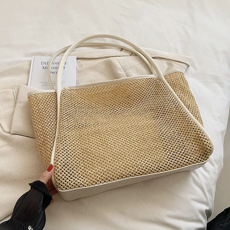 Women Straw Woven Tote Bag Large Capacity 2023 - Image 2
