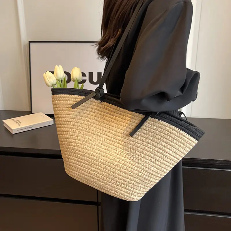 Women Straw Bag Large Capacity 2023 Summer - Image 4