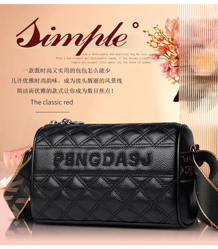 Black Diamond Embroidered Women's Shoulder Crossbody Bag — feature 12