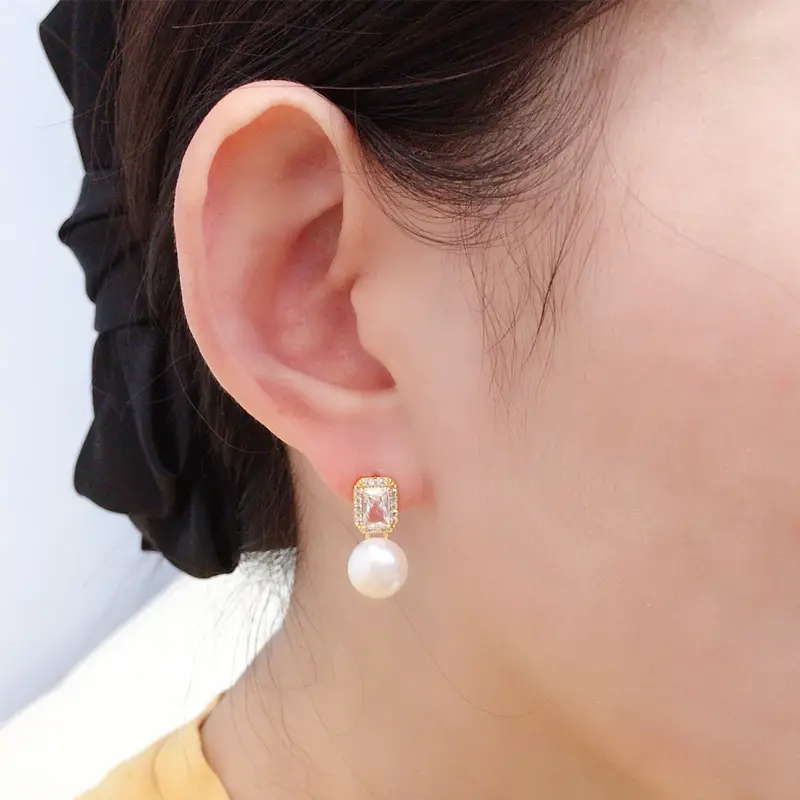 Natural Pearl Earrings for Women 18K Gold Light - Image 7