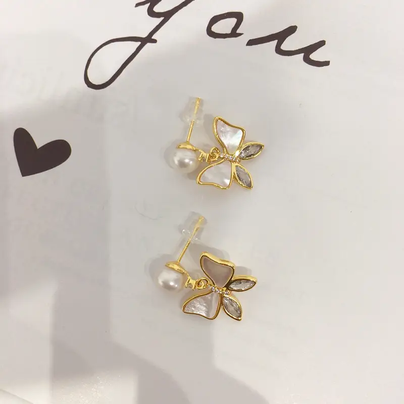 Natural Pearl Butterfly Earrings for Women 18K Gold — feature 15