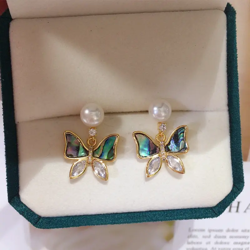 Natural Pearl Butterfly Earrings for Women 18K Gold — feature 4