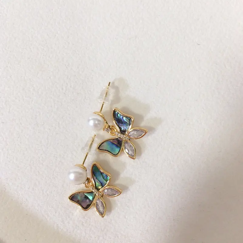 Natural Pearl Butterfly Earrings for Women 18K Gold — feature 7