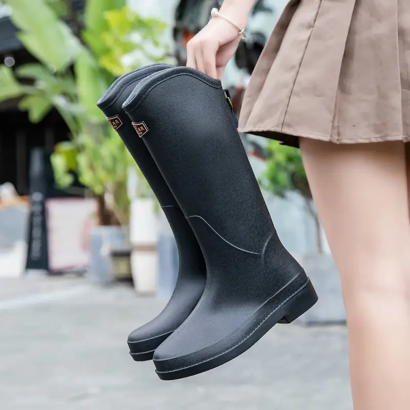 Cross-Border Fashion Rain Boots for Women, Medium and High Water Shoes, Korean Student Rain Boots, Women's Waterproof Outdoor Work Rubber Shoes, High Tube - Image 7