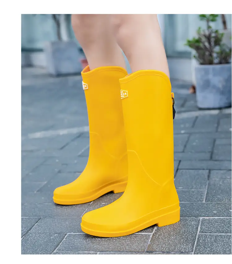 Cross-Border Fashion Rain Boots for Women, Medium and High Water Shoes, Korean Student Rain Boots, Women's Waterproof Outdoor Work Rubber Shoes, High Tube — feature 11