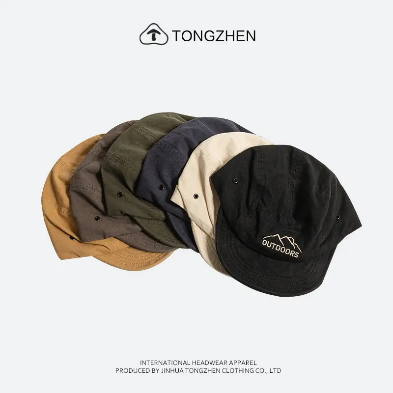 Japanese Style Black Cotton Cap with Curved Brim for Men Women
