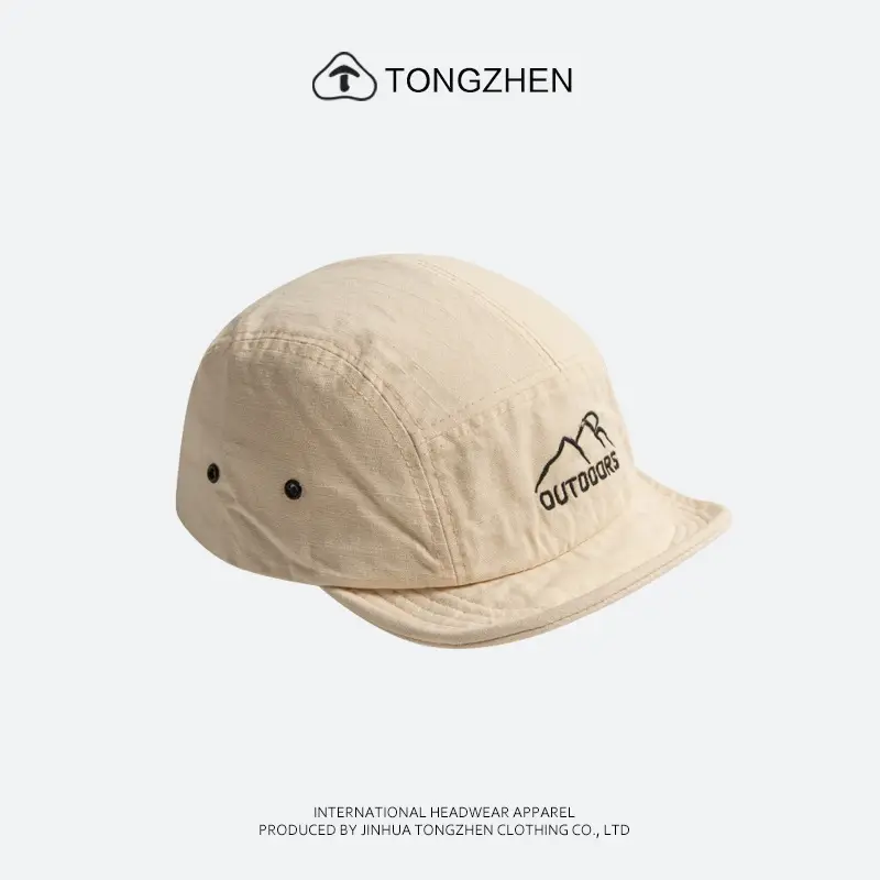 Japanese Style Black Cotton Cap with Curved Brim for Men Women