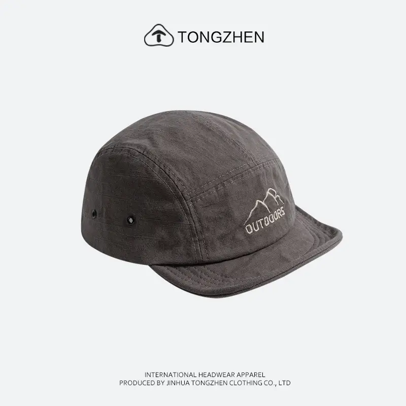 Japanese Style Black Cotton Cap with Curved Brim for Men Women