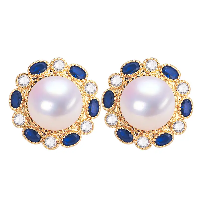 Natural Pearl Earrings Women 18K Gold Light Micro-inlaid Zircon - Image 7