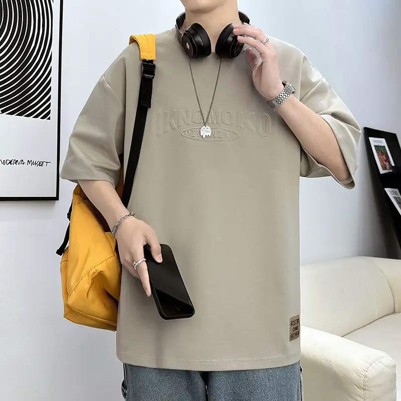 Men 2023 Summer Loose Fit Steel Print T-Shirt - Image 6