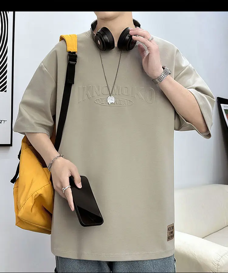 Men 2023 Summer Loose Fit Steel Print T-Shirt — feature 15