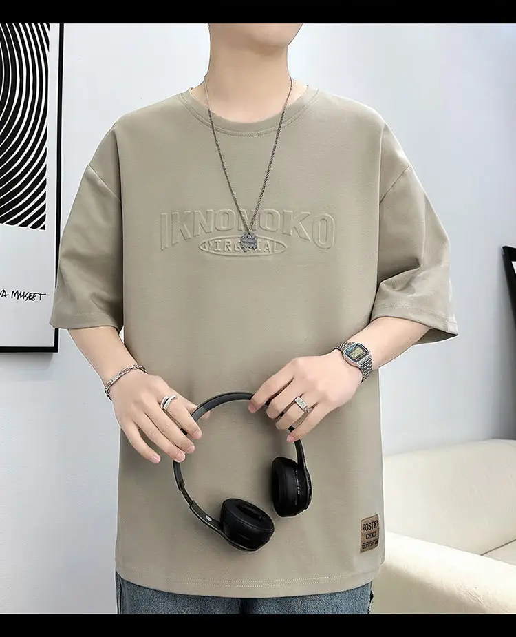 Men 2023 Summer Loose Fit Steel Print T-Shirt — feature 16