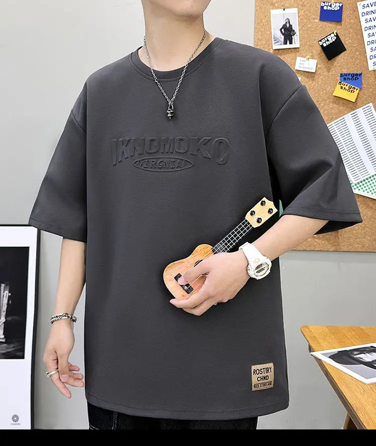 Men 2023 Summer Loose Fit Steel Print T-Shirt — feature 20