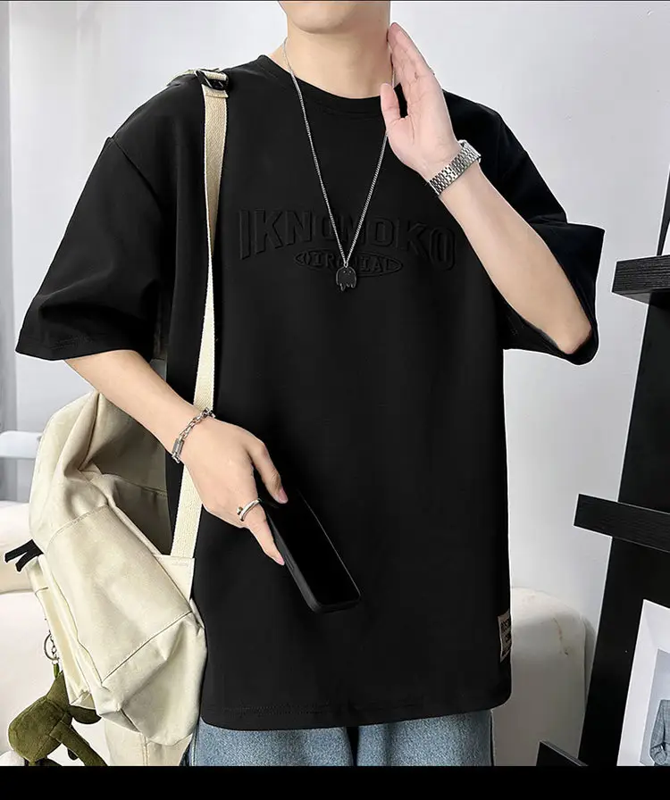 Men 2023 Summer Loose Fit Steel Print T-Shirt — feature 22