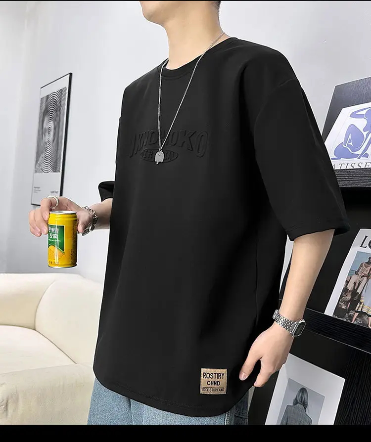 Men 2023 Summer Loose Fit Steel Print T-Shirt — feature 23