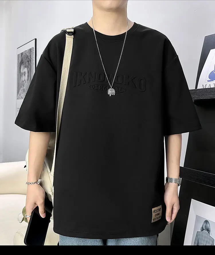 Men 2023 Summer Loose Fit Steel Print T-Shirt — feature 24