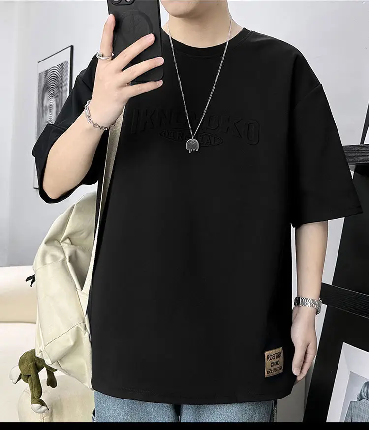 Men 2023 Summer Loose Fit Steel Print T-Shirt — feature 25