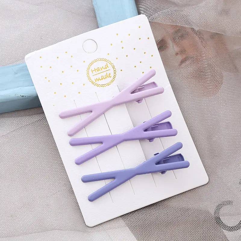 Cute Purple Hair Clips 3-Piece Set for Girls — feature 8