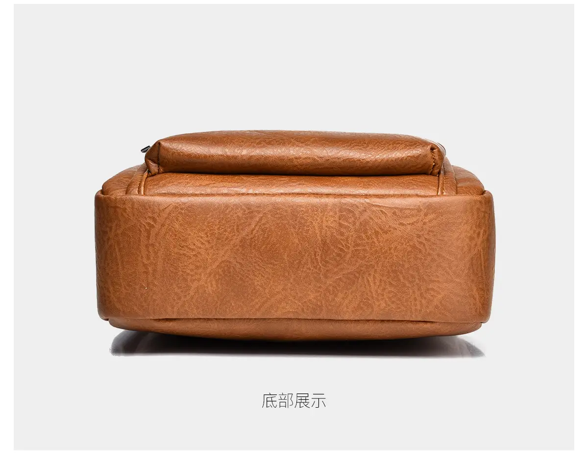 Men's Brown PU Leather Crossbody Bag with Detachable Strap — feature 30