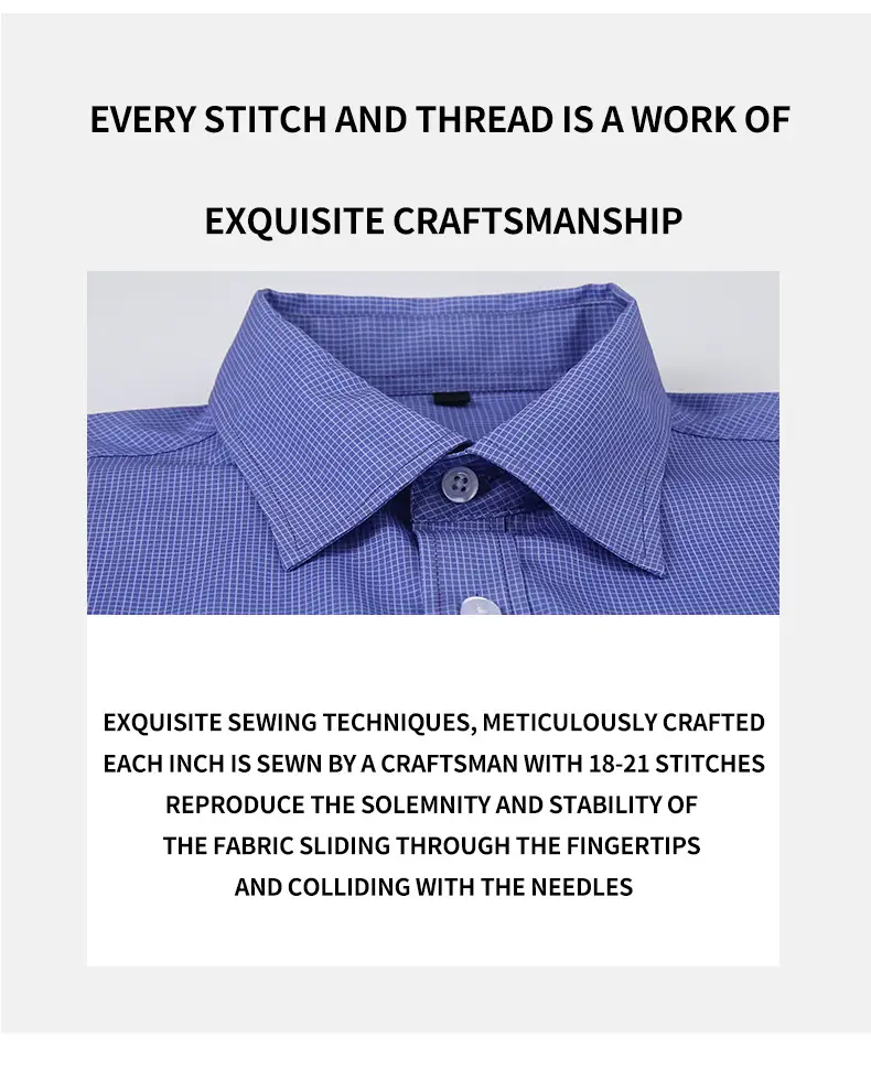 Blue Slim Fit Lapel Shirt for Men with Printed Pattern — feature 17