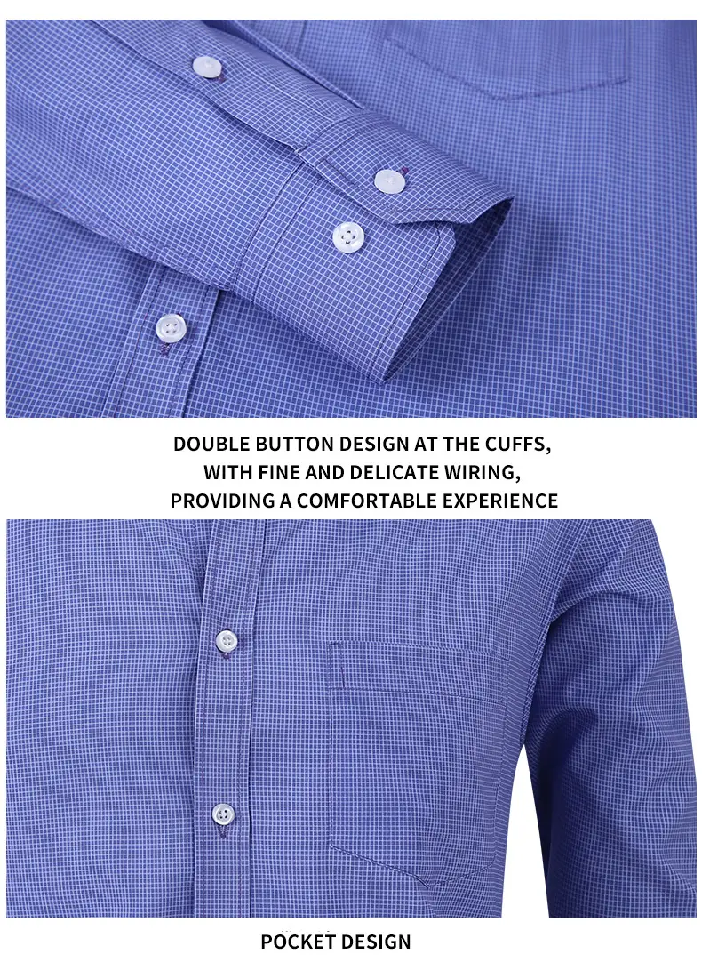 Blue Slim Fit Lapel Shirt for Men with Printed Pattern — feature 28