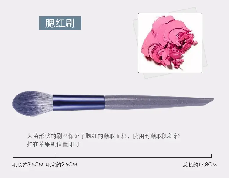 10-Piece Soft Bristled Makeup Brush Set Purple Rabbit Design — feature 11