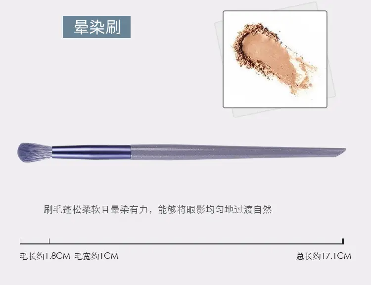 10-Piece Soft Bristled Makeup Brush Set Purple Rabbit Design — feature 16
