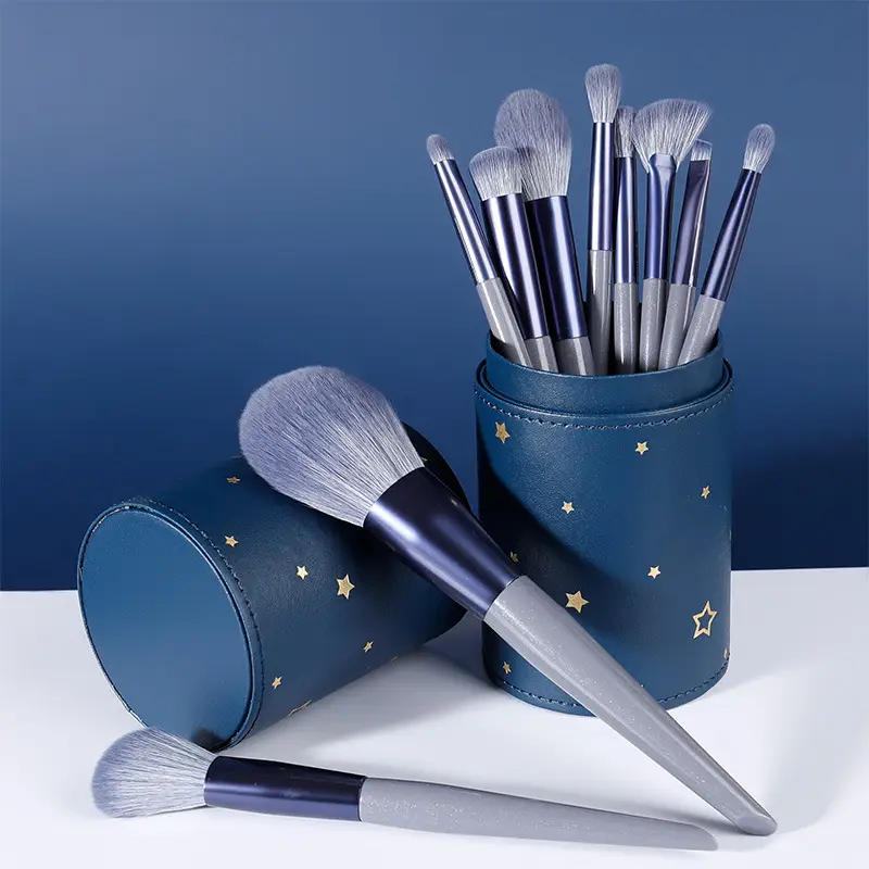 10-Piece Soft Bristled Makeup Brush Set Purple Rabbit Design - Image 5