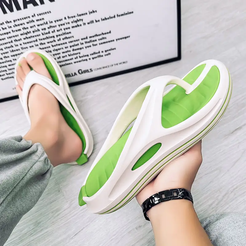 2023 Men's Green Foam Flip-Flops Summer Wear