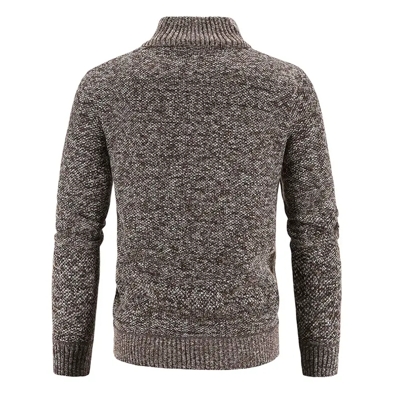 Men's Grey Fleece Lined Sweater Jacket Slim Fit Large — feature 23