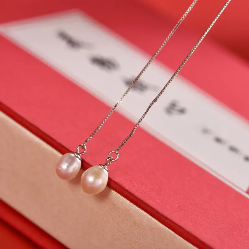 Elegant Pearl Tassel Ear Wire Earrings for Girls - Image 5