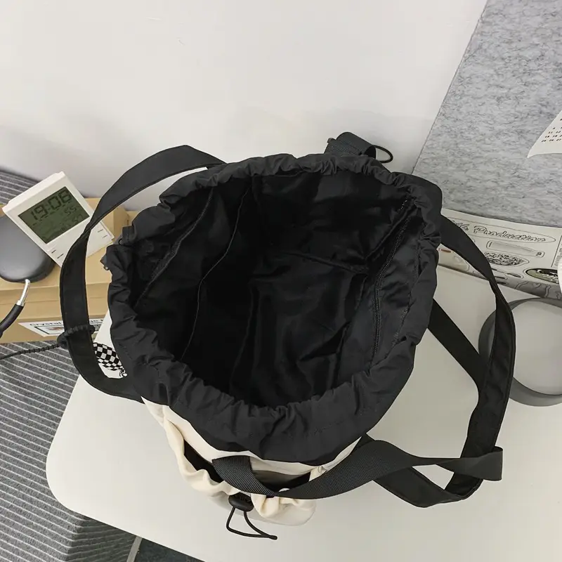 Star Print Drawstring Bag Black White Casual Crossbody 2024 - Image 7