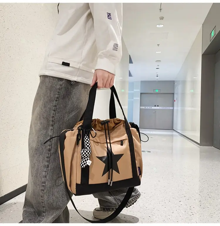 Star Print Drawstring Bag Black White Casual Crossbody 2024 â feature 19