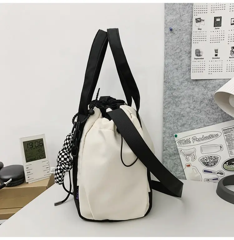 Star Print Drawstring Bag Black White Casual Crossbody 2024 â feature 21
