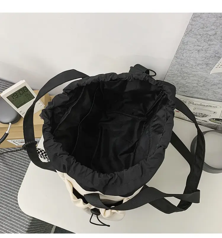 Star Print Drawstring Bag Black White Casual Crossbody 2024 â feature 28