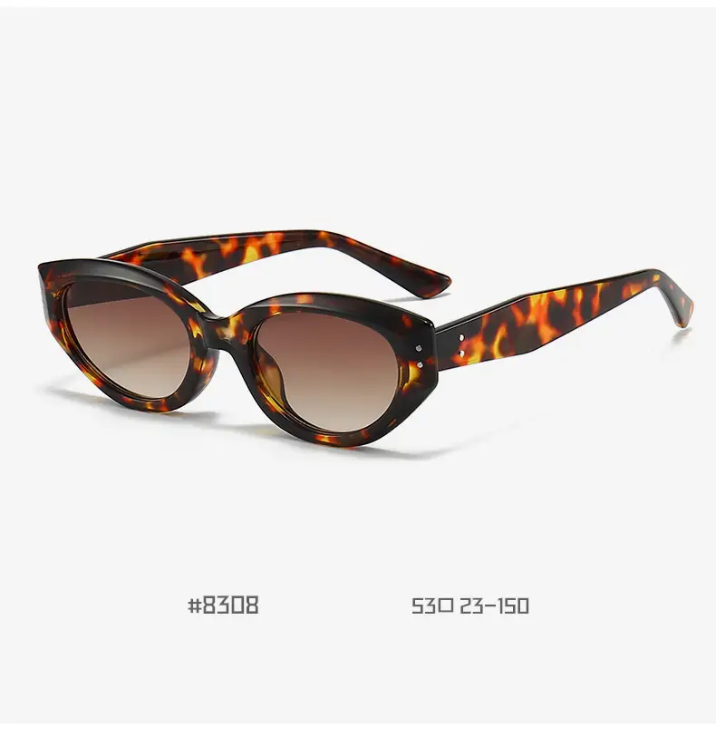Women's Retro Cat's Eye Sunglasses Yellow Brown — feature 10