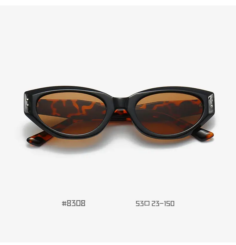 Women's Retro Cat's Eye Sunglasses Yellow Brown — feature 13