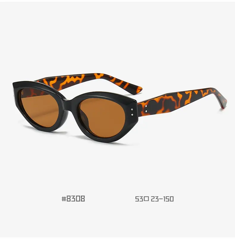 Women's Retro Cat's Eye Sunglasses Yellow Brown — feature 14
