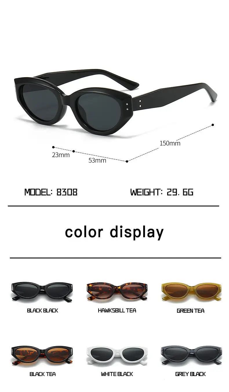 Women's Retro Cat's Eye Sunglasses Yellow Brown — feature 4