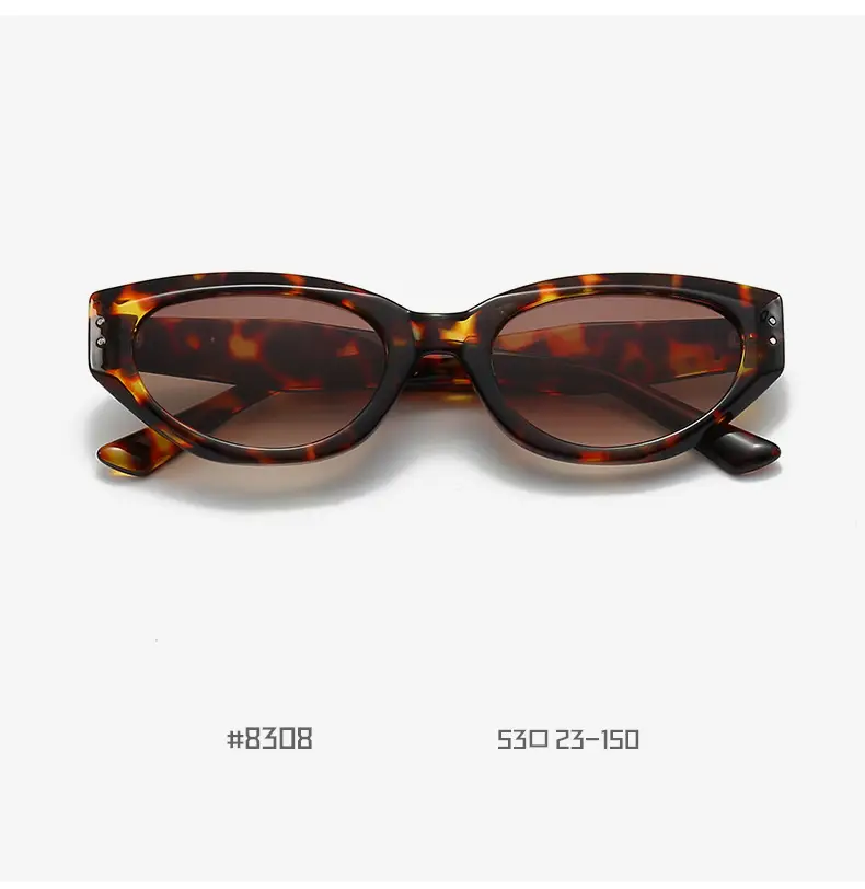 Women's Retro Cat's Eye Sunglasses Yellow Brown — feature 9
