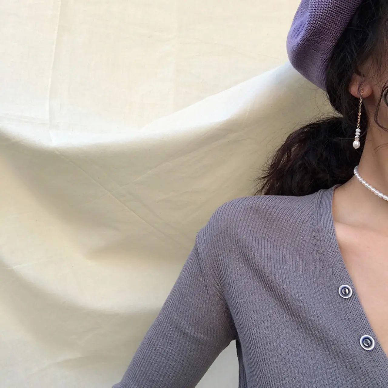 Vintage Pearl Earrings Light Luxury Long Design - Image 5