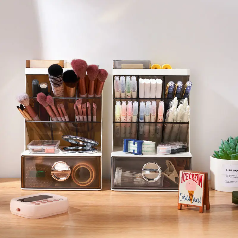 Transparent Oblique Pen Holder Storage Box for Students Office - Image 4