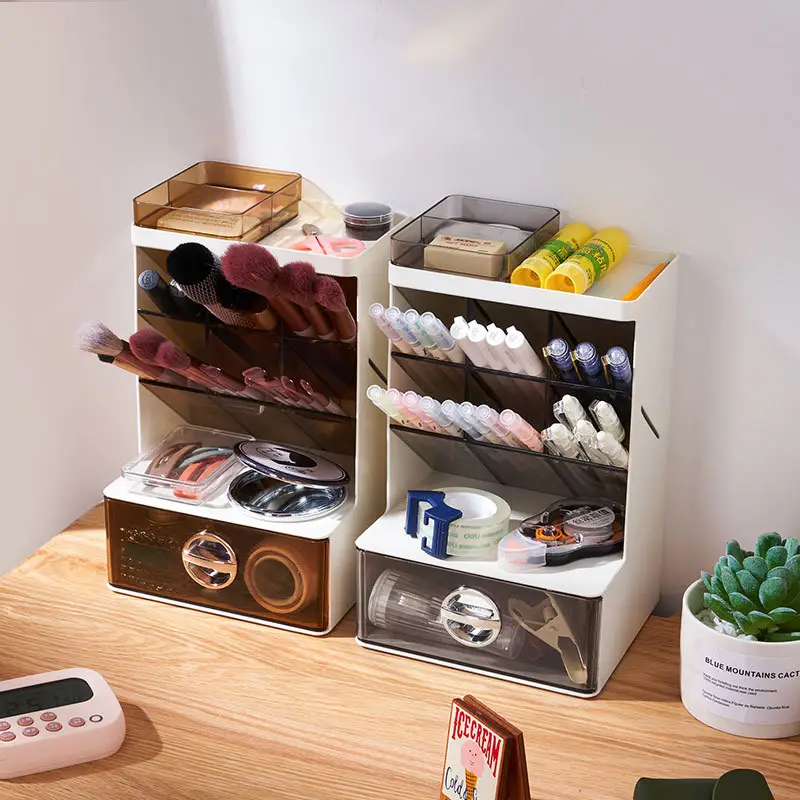 Transparent Oblique Pen Holder Storage Box for Students Office - Image 6
