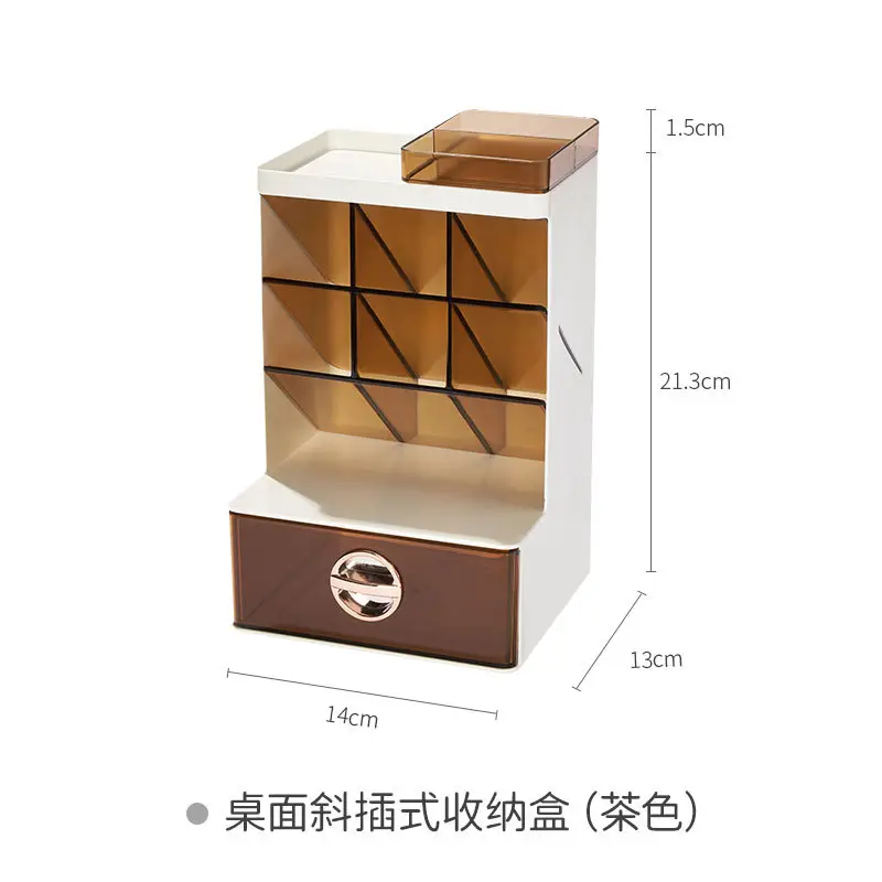 Transparent Oblique Pen Holder Storage Box for Students Office - Image 7