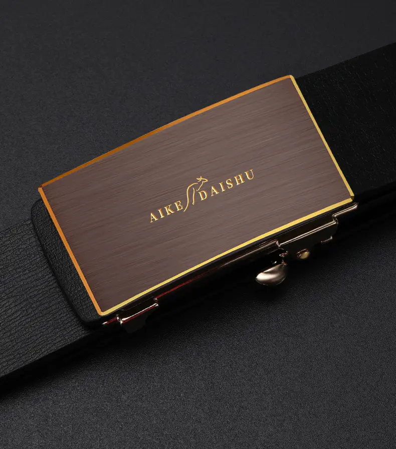 Men's Genuine Leather Automatic Buckle Belt Brown — feature 21