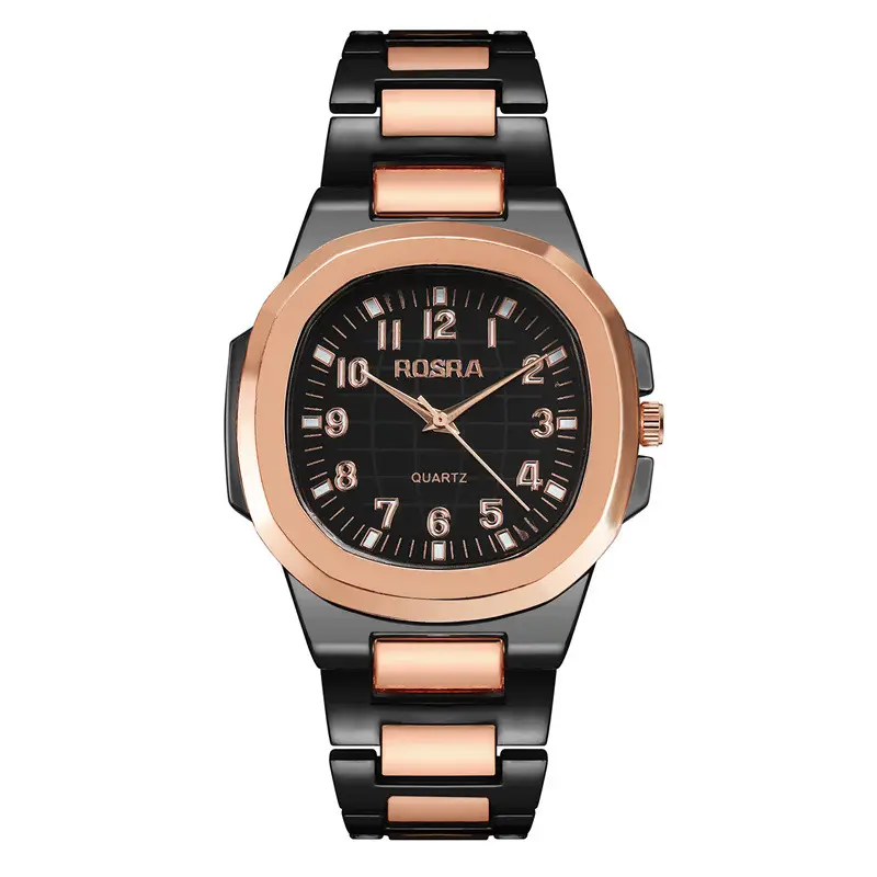 2023 ROSRA Men's Quartz Watch Black Gold Strap — feature 10