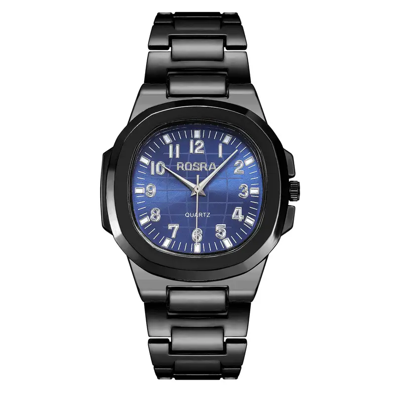 2023 ROSRA Men's Quartz Watch Black Gold Strap — feature 14