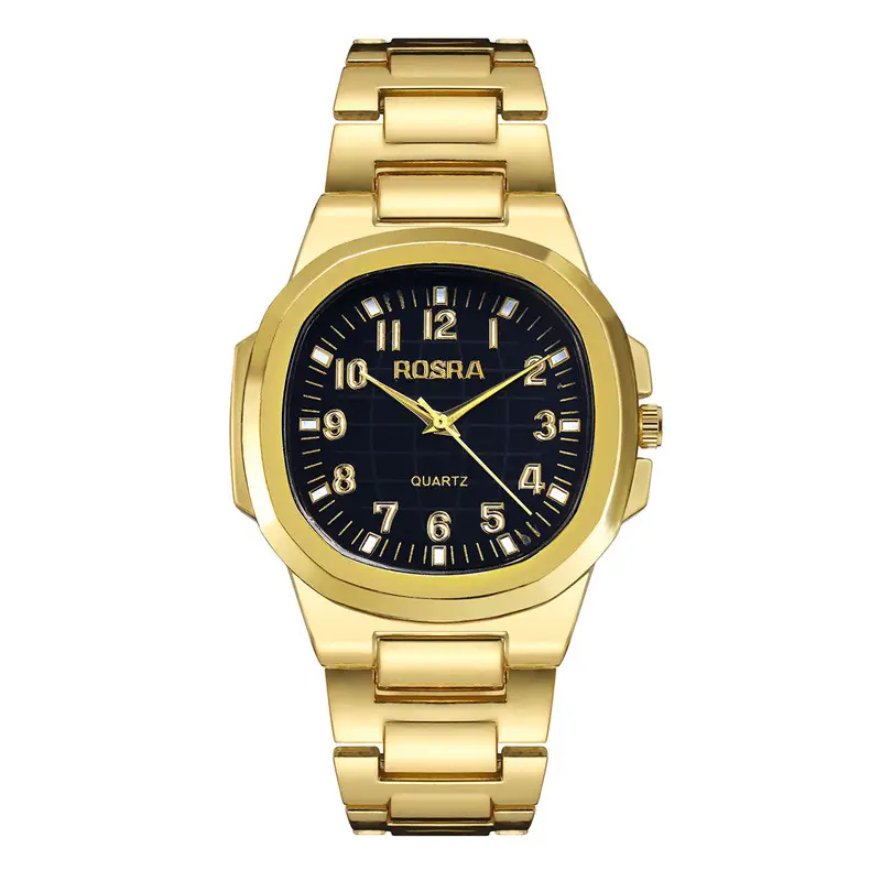 2023 ROSRA Men's Quartz Watch Black Gold Strap — feature 17