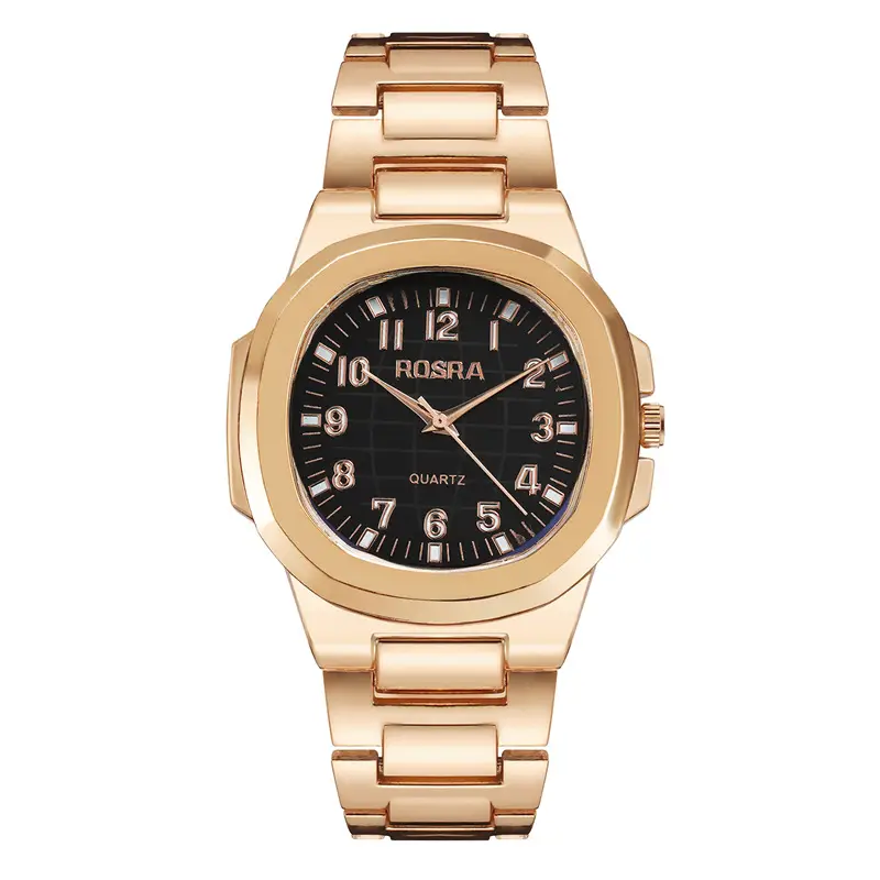 2023 ROSRA Men's Quartz Watch Black Gold Strap — feature 19