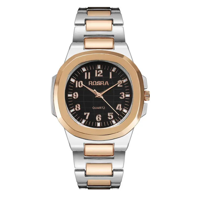2023 ROSRA Men's Quartz Watch Black Gold Strap — feature 25